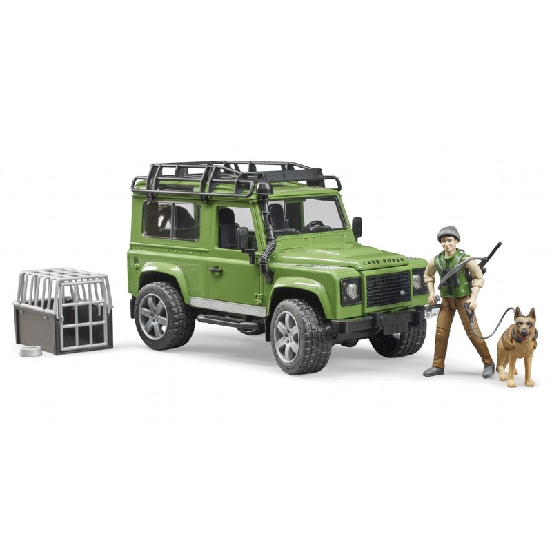 Defender Land Rover Station Wagon s figurkou myslivce a psa BRUDER 2