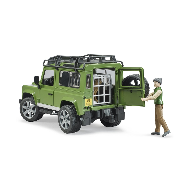 Defender Land Rover Station Wagon s figurkou myslivce a psa BRUDER 3