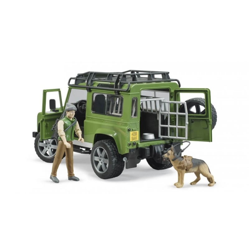 Defender Land Rover Station Wagon s figurkou myslivce a psa BRUDER 4