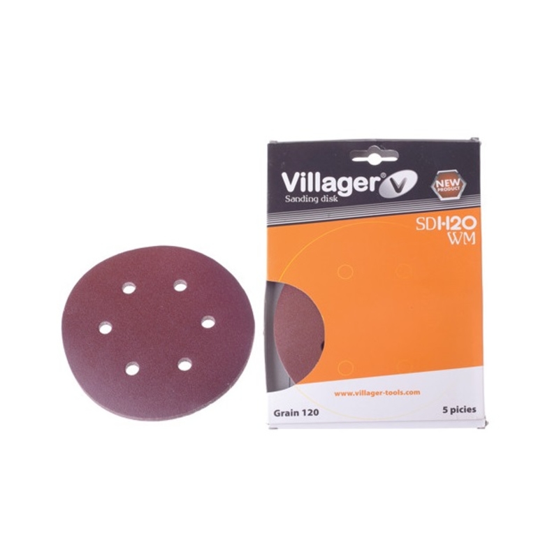 Kulatý brusný papír VILLAGER SD-180WM 6/1 125 mm