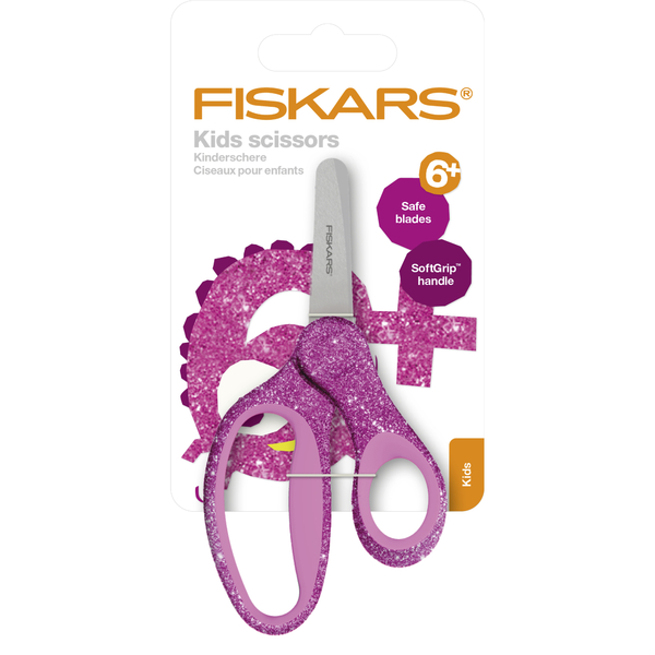 Dětské nůžky se zaoblenou špičkou FISKARS, 13 cm, růžové se třpytkami 2