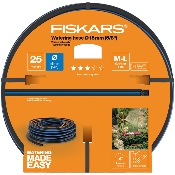 Hadice FISKARS, 25 m, 15 mm (5/8") Q3 2