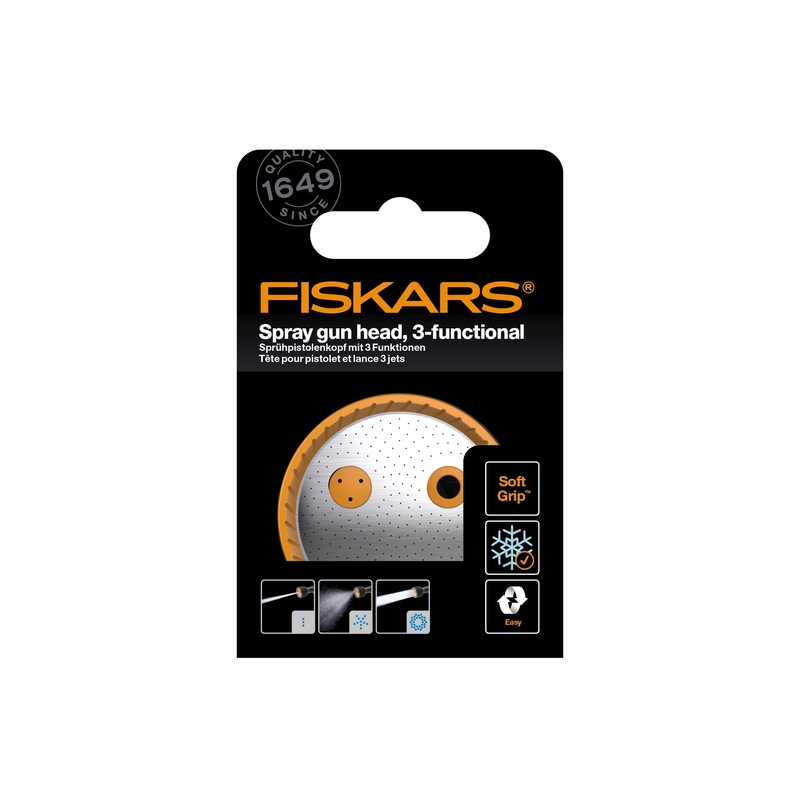 Hlava zavlažovací sprchy se 3 funkcemi FISKARS SoftGrip 3