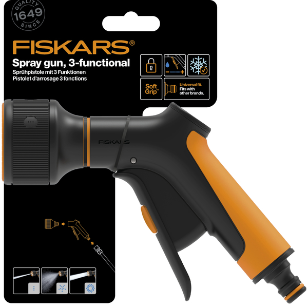 Zavlažovací pistole s předním ovládáním FISKARS Comfort, 3 funkce 12