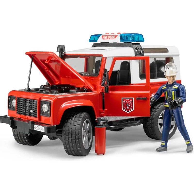 Hasičský Land Rover Defender s figurkou hasiče BRUDER 1
