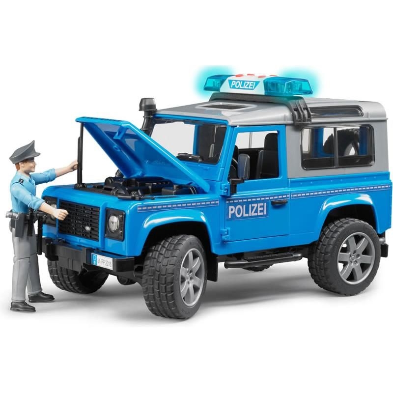 Land Rover Policie s figurkou BRUDER 2