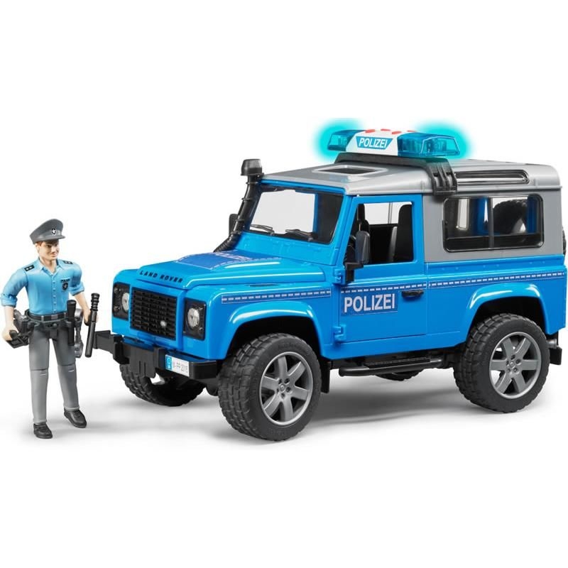 Land Rover Policie s figurkou BRUDER