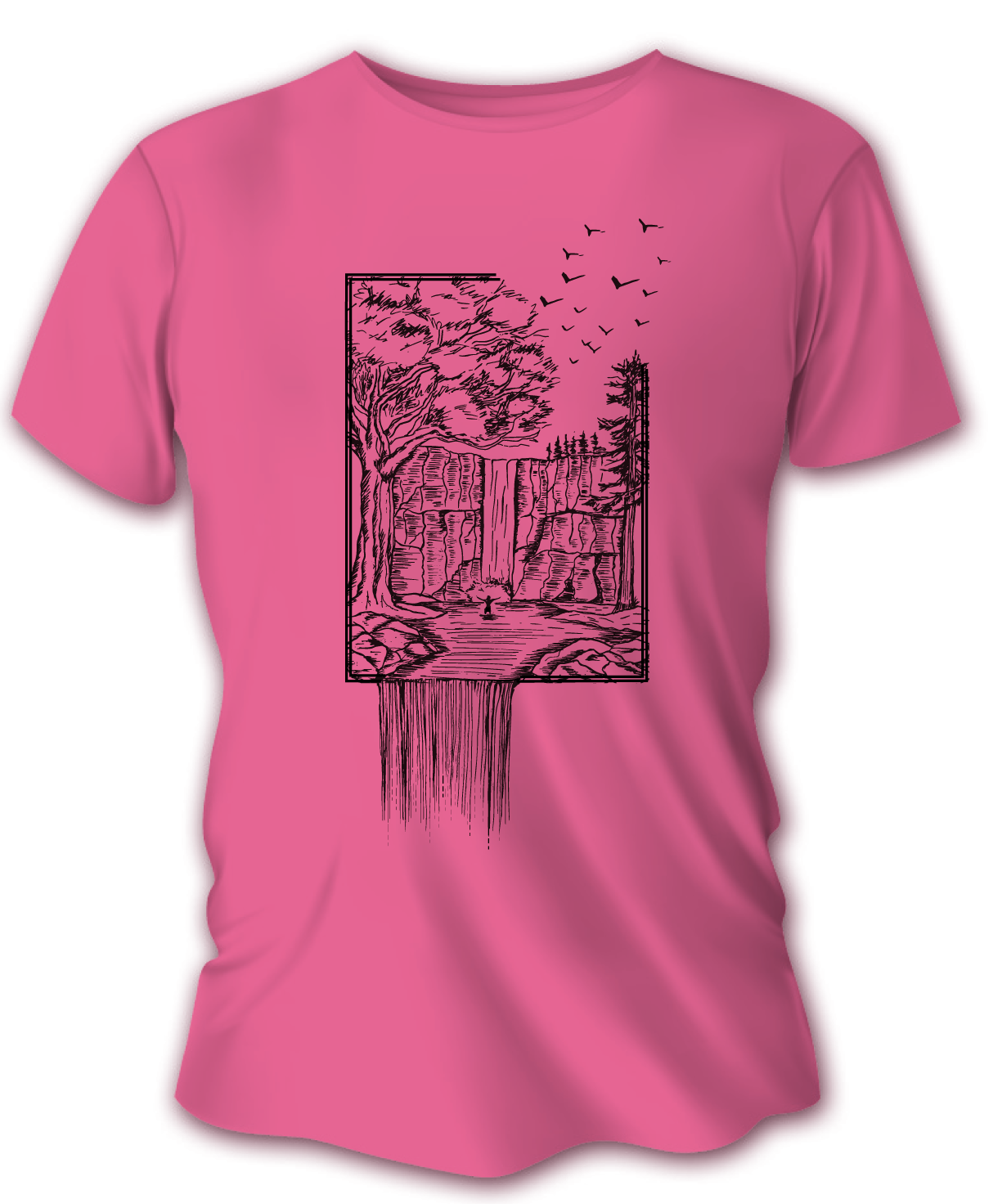 Dámské lovecké tričko TETRAO vodopád - růžové M
