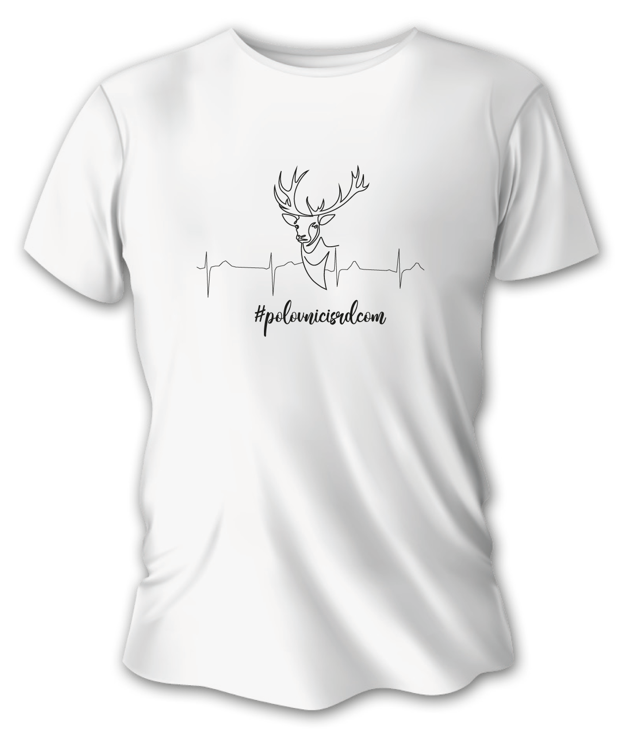 Pánské lovecké tričko TETRAO jelen tep - bílé M